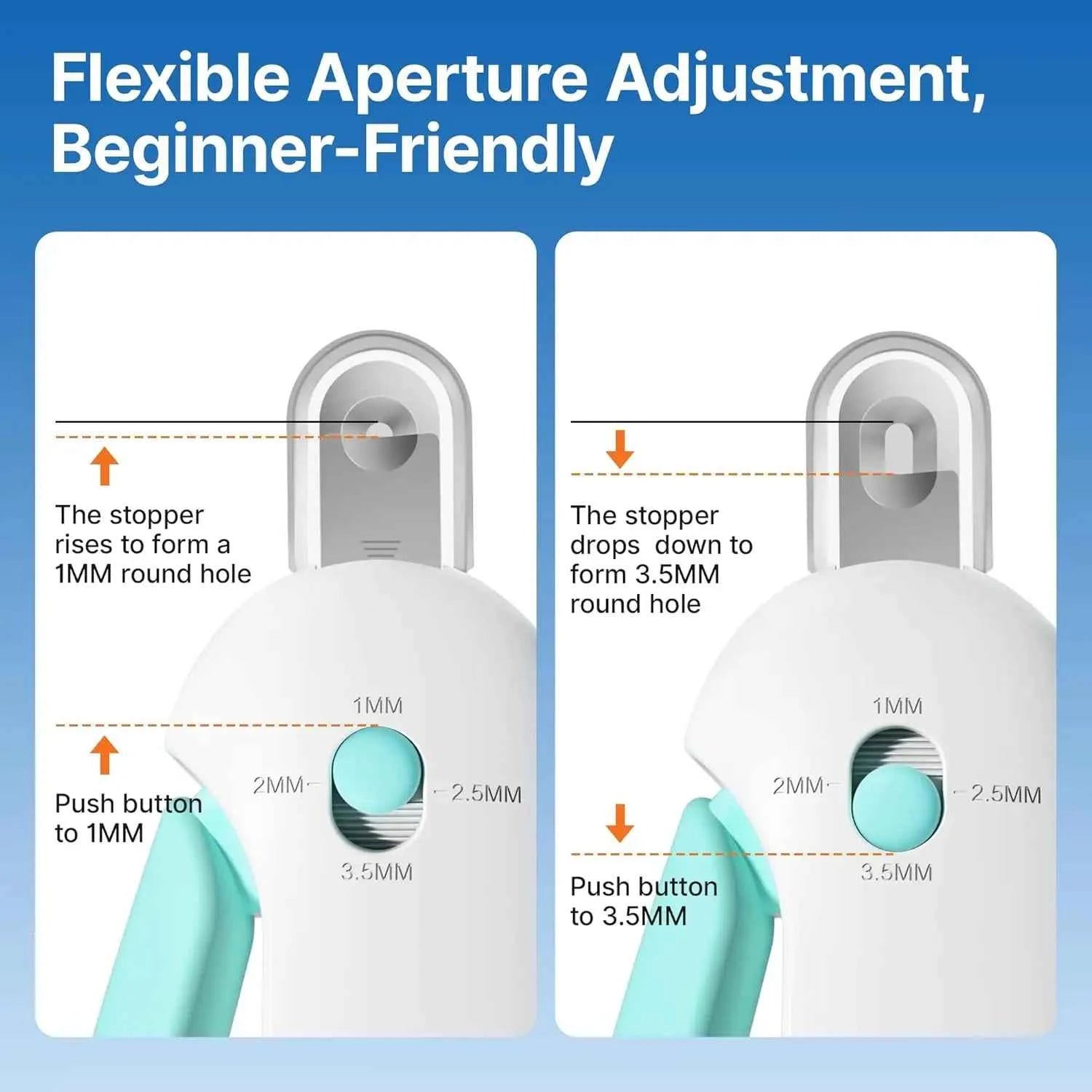 Cat Nail Clipper with 3-Size Trimming Hole & Hidden File, Safe Toenail Trimmer for Kittens & Indoor Cats, Anti-Splash Claw Cutter (Blue)
