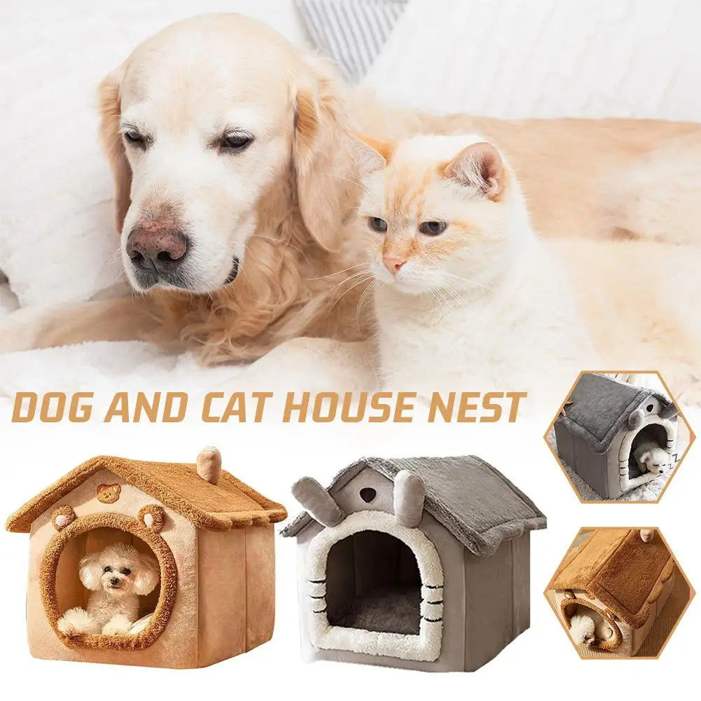 Thickened Pet Warm House Cat And Dog House Winter Warm Universal For All Seasons Detachable And Washable Cute New Comfortable - Play Paws Toys