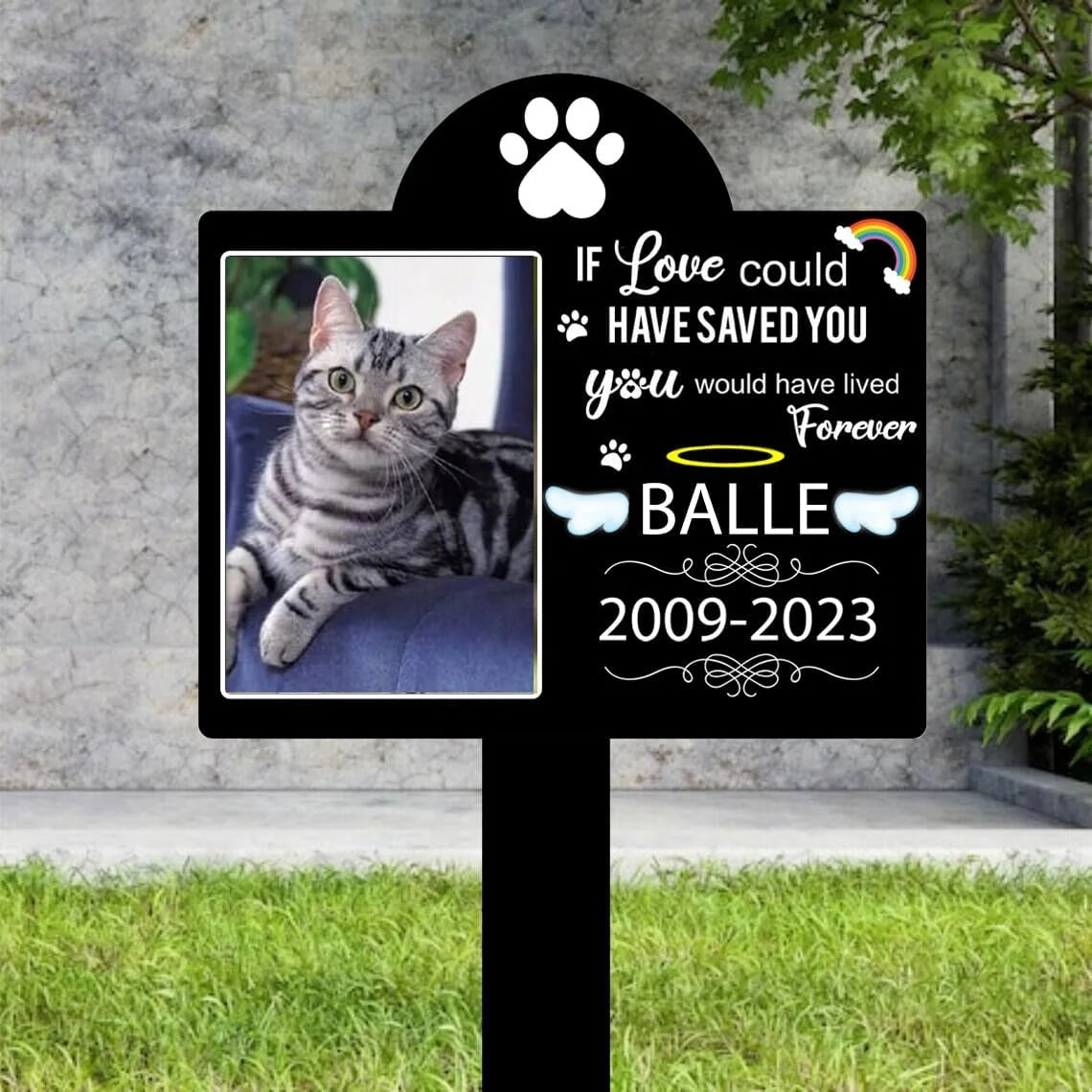 Custom Pet Memorial Garden Stake Acrylic Dog Memorial Sign Cat Garden Sign Pet Grave Markers Personalized Pet Memorial Gift