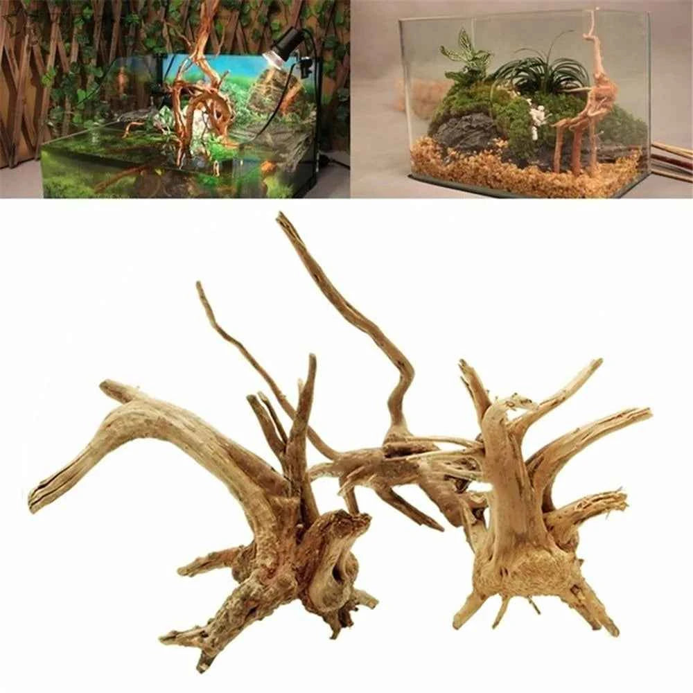 New Natural Wooden Fish Tank Decorations Plant Stum Tree Trunk Driftwood Tree Aquarium Fish  Landscaping Ornaments