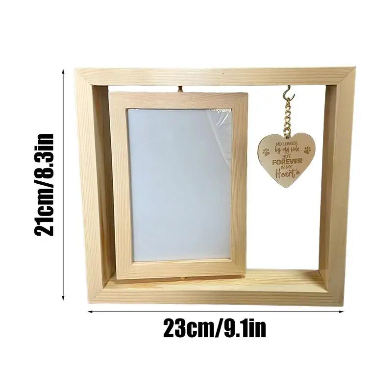 Pets Rotatable Photo Frame Memorial Desktop Photo Frame Heart Pendant Dog Memorial Home Table Decoration For Bedroom Living Room