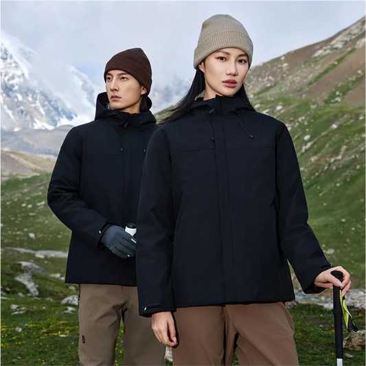 Graphene Windproof Jacket Men Winter New Fashion Thickened Outdoor Mountain Hiking Customizable Hooded Overcoat Casual Clothes