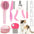 8Pcs Cat Brush Beauty Kit with Pet Nail Clippers and Files Pet Self-Cleaning Kit Flea Comb Pet Shampoo Bath Brush Pet Sheddin