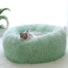 1pc Round Plush Dog Bed & Cat Nest,Non-Slip Base, Warm Soft Faux Fur Pet Bed,Perfect Christmas Gift, Cozy Home Decor