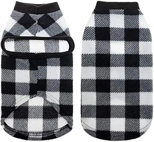 EXPAWLORER Plaid Cat Sweater Warm Fleece Hoodie Vest for Cats Small Dogs Fall Winter Coat Pullover Buffalo Check Clothing - Play Paws Toys