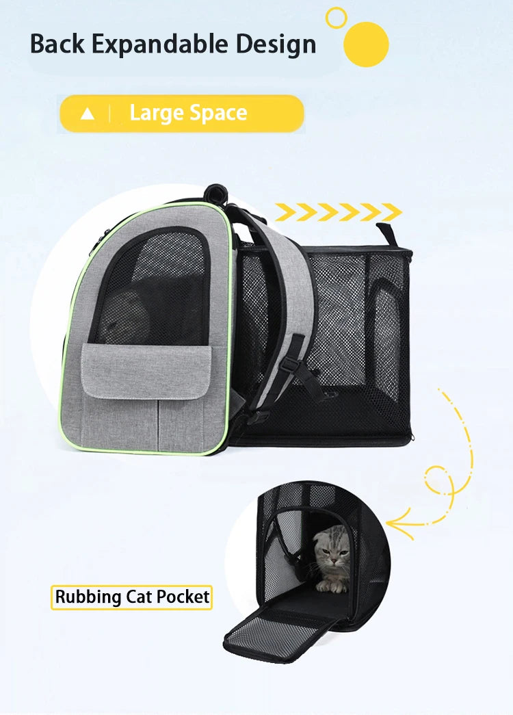 Cat Carrier Backpacks Expandable Cat Backpack with Shade Cover, Breathable Mesh Pet Carrier Backpack Bag for Travel Hiking Campi - Play Paws Toys