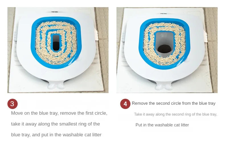 Reusable Plastic Toilet Training Kit for Cats, Toilet Trainer, Toilet for Puppy, Cat Litter Mat, Cleaning Product, Best