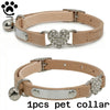 Personalized Heart Shaped Cat Collar With Bell Safety Elastic Adjustable Collar Soft Velvet Cat Crystal Collar for Kitten Puppy