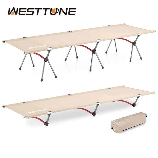 WESTTUNE Camping Cot Portable Folding Bed Ultralight Aluminum Alloy Sleeping Cot for Outdoor Hiking Backpacking Travel
