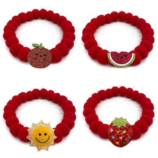 20pcs Fashion Pet Dog Bowtie Summer Fruit Style Hair Ball Necklace Collar Small Large Dog Bowtie Ties Dog Grooming Accessories