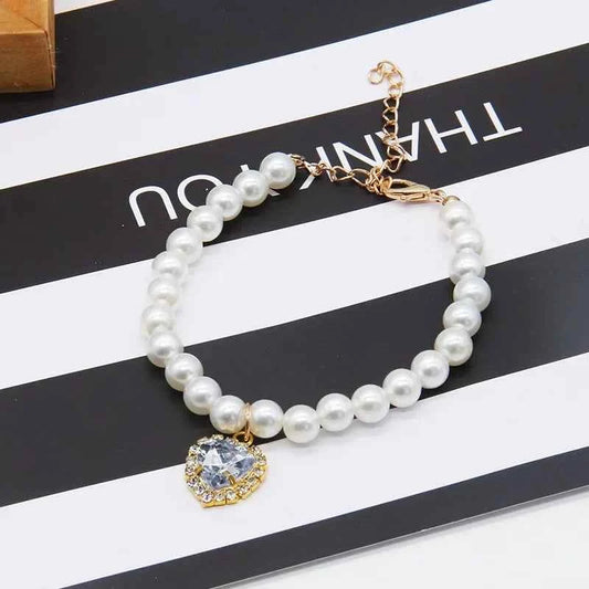 Pet Pearl Collar Dog Princess Necklace Cat Jewelry Cute Collar Puppy Accessories Dog Kitten Chain Chihuahua Wedding Jewelry Gift