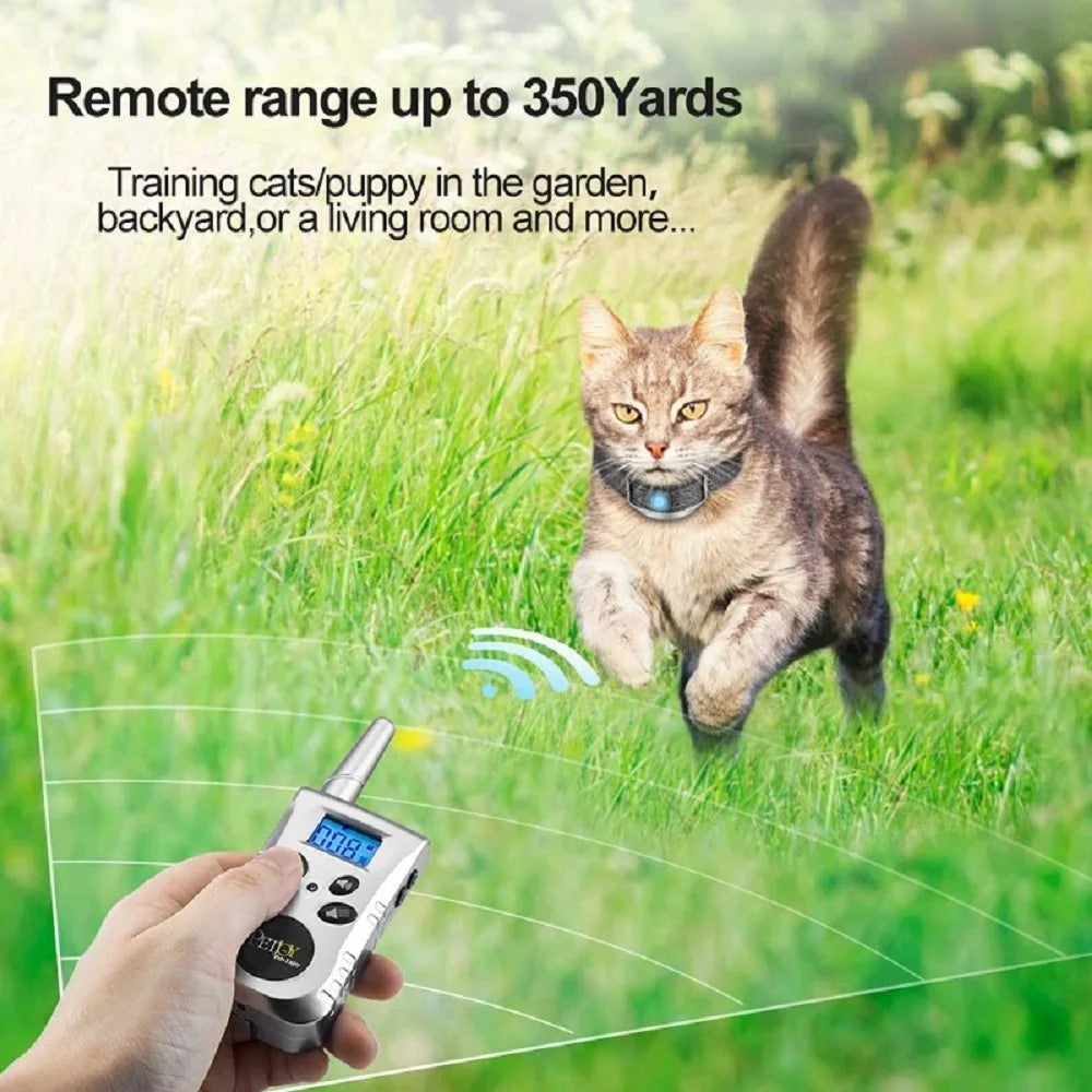Cat Training Collar,Cat Anti Meow Collar,No Shock Bark Collar,Vibration Collar for Deaf Dogs,Beep Vibration Mode IPX7 Waterproof