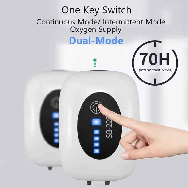 Rechargeable USB Fish Tank Air Pump 4800mAh Battery Silent Oxygen Pump with 1M Tube for Aquarium Outdoor Breeder Tanks Portable