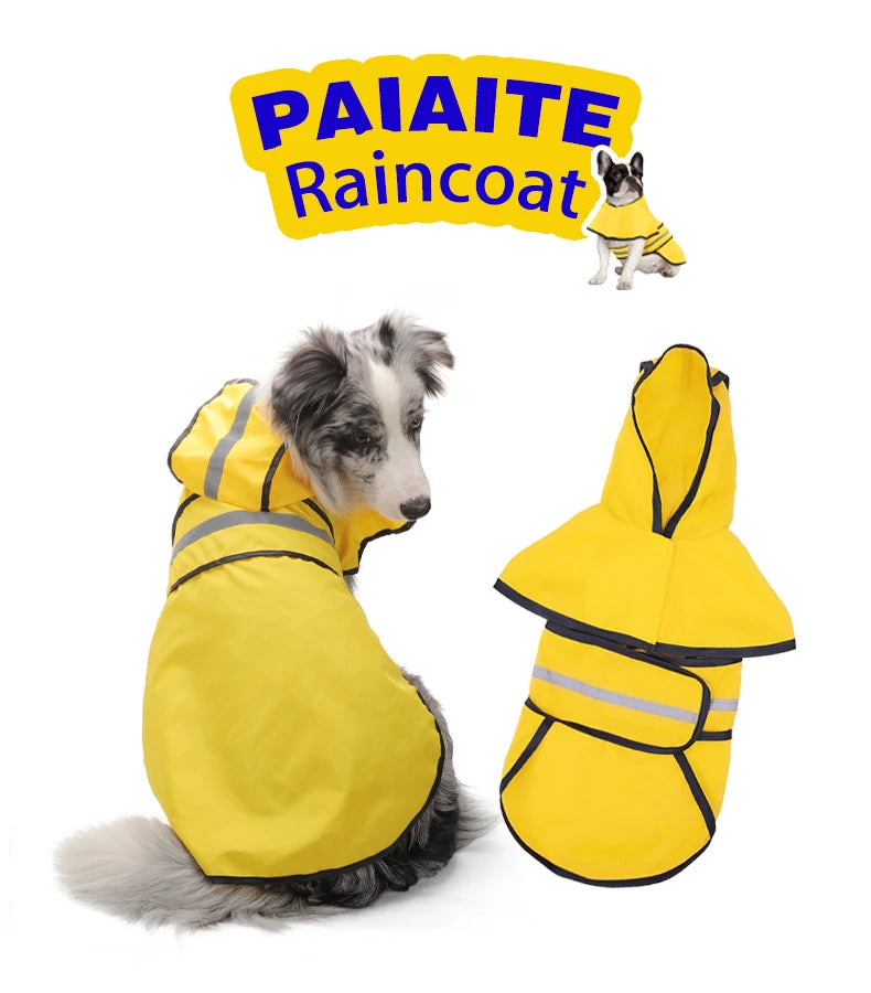 Dog Raincoat Hooded Poncho: Adjustable Waterproof Reflective Rain Jacket for Small, Medium, and Large Dogs