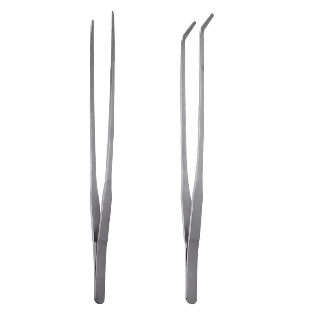 Stainless Steel Aquarium Tweezers Pliers Fish Tank Plant Aquascape Tools Straight Curved Forceps Clip Aquatic Feeding Tongs 27cm