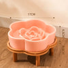 Ceramic Slow Food Bowl Anti-choking Cat Feeding Basin To Prevent Black Chin Small Dog Cat Neck Guard Wooden Frame Slow Food Bowl