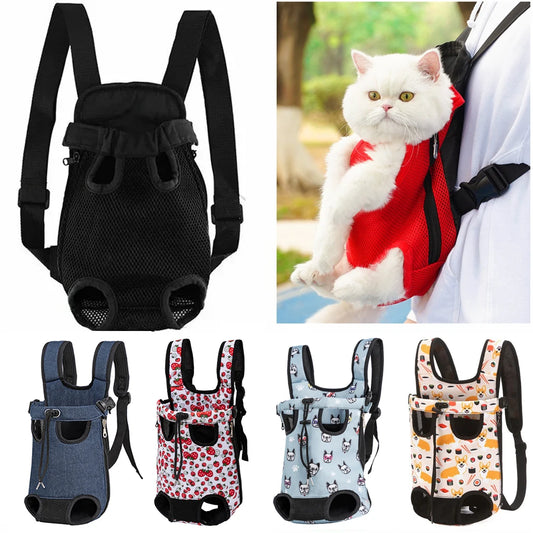 Adjustable Cat Carrier Bag Pet Double Shoulder Backpack Portable Bag Outdoor Travel Camping Hiking Cat Bag Dog Bag - Play Paws Toys