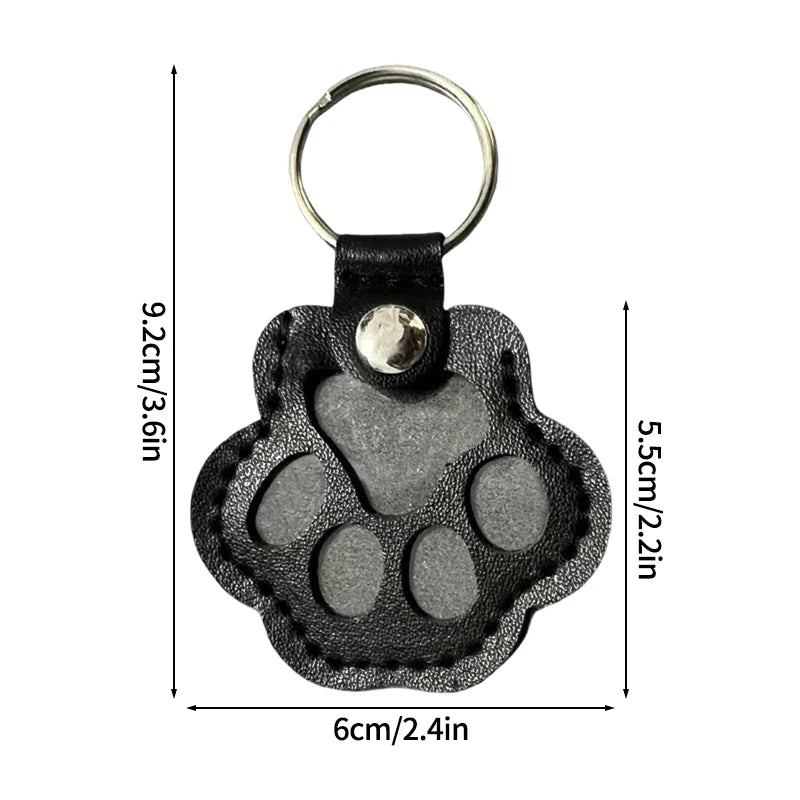 Memorial Leather Pet Hair Storage Bag Cat Paw Keychain Kitten Souvenir Fur Container Pendant Portable Handmade Key Accessories