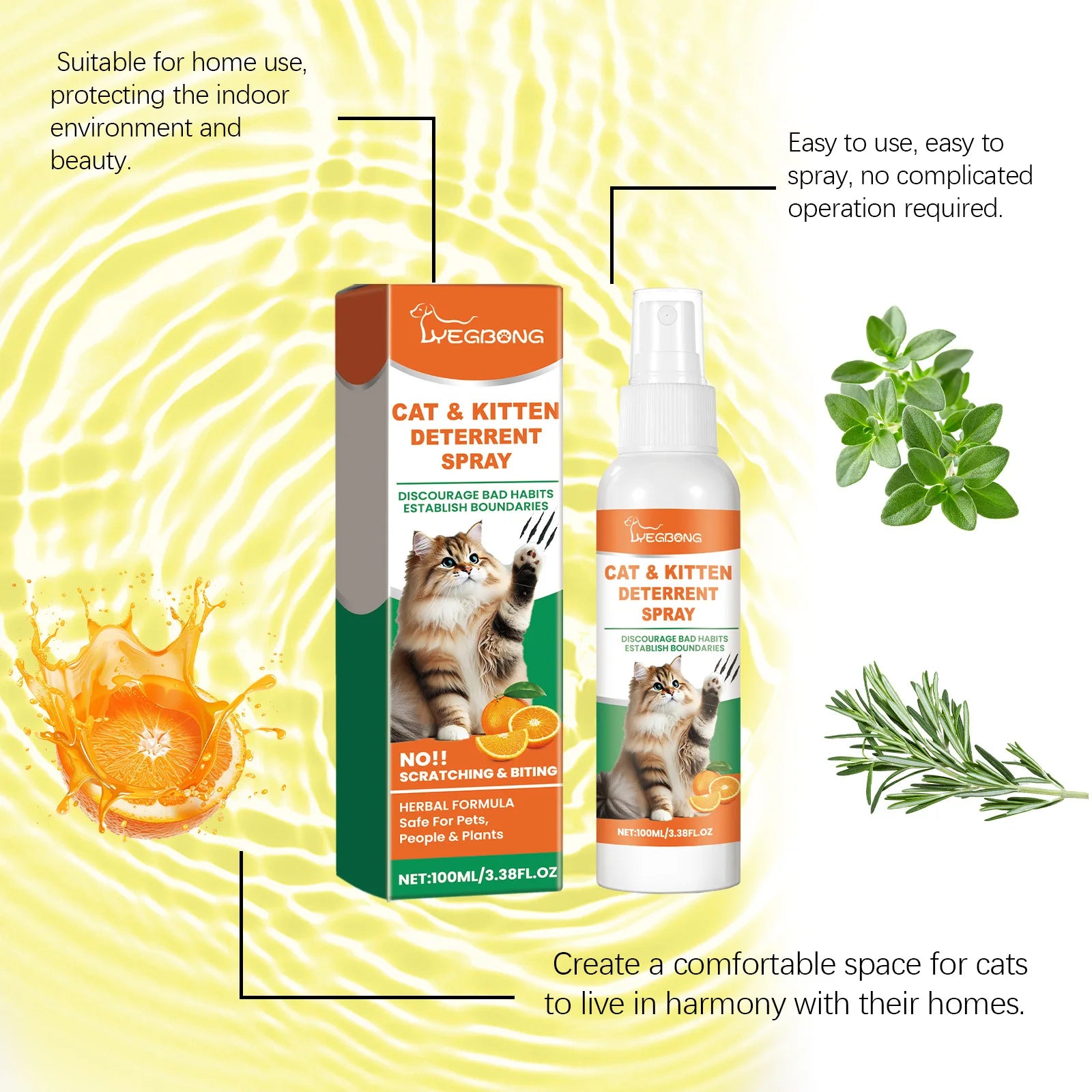 Pet Anti Scratch Spray Restricted Area Scratch Training Stop Sofa Chewing Anxiety Relief Calming Cat Furniture Protector Spray