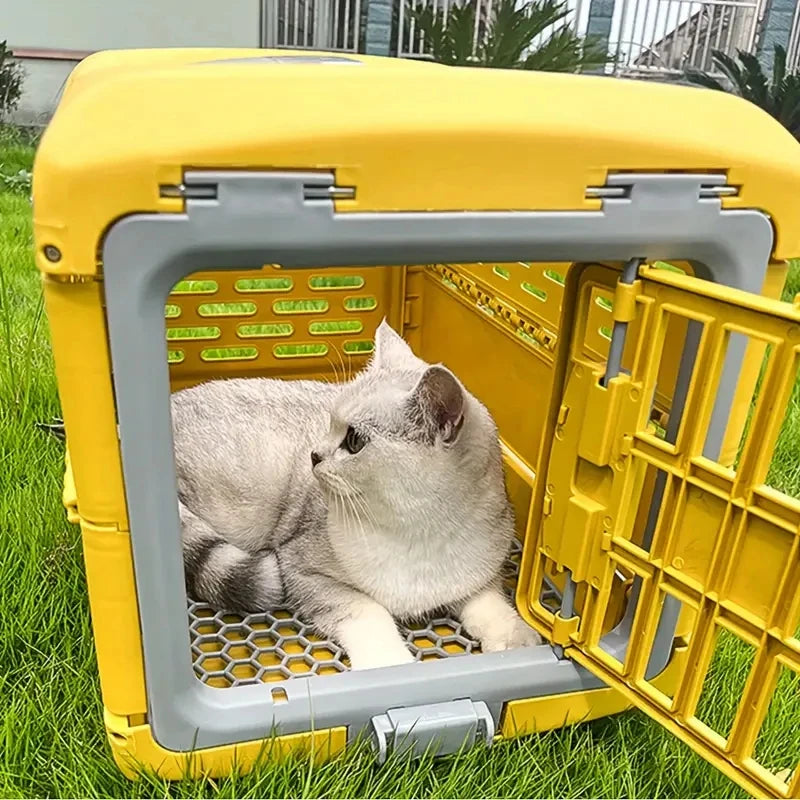 Portable Pp Material Outdoor Pet Cage, Foldable Durable PetTravel Carriers Dog Cage Large Cat Carrier Hard - Play Paws Toys