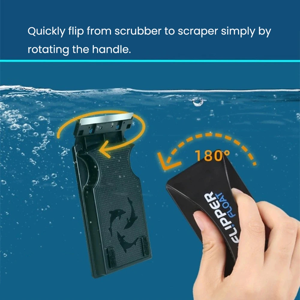 Flipper Nano/Standard/Max Float Glass Acrylic Fish Tank 2 in 1 Magnet Aquarium Algae Cleaner Scrubber and Scraper