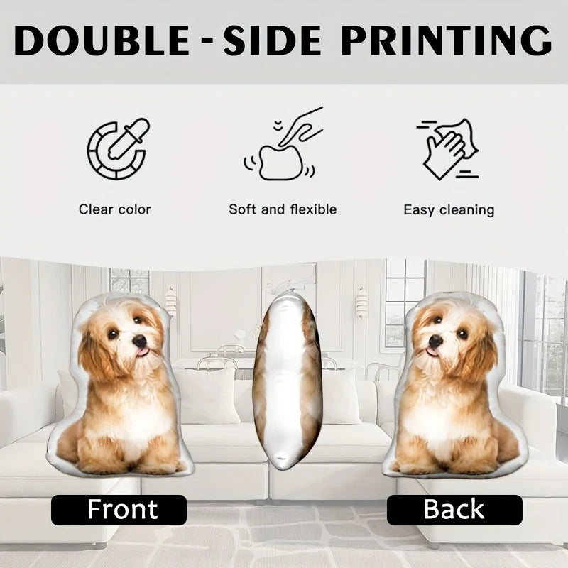 Customized Pet Pillow with Personalized Plush Cat and Dog Design, Polyester Fiber