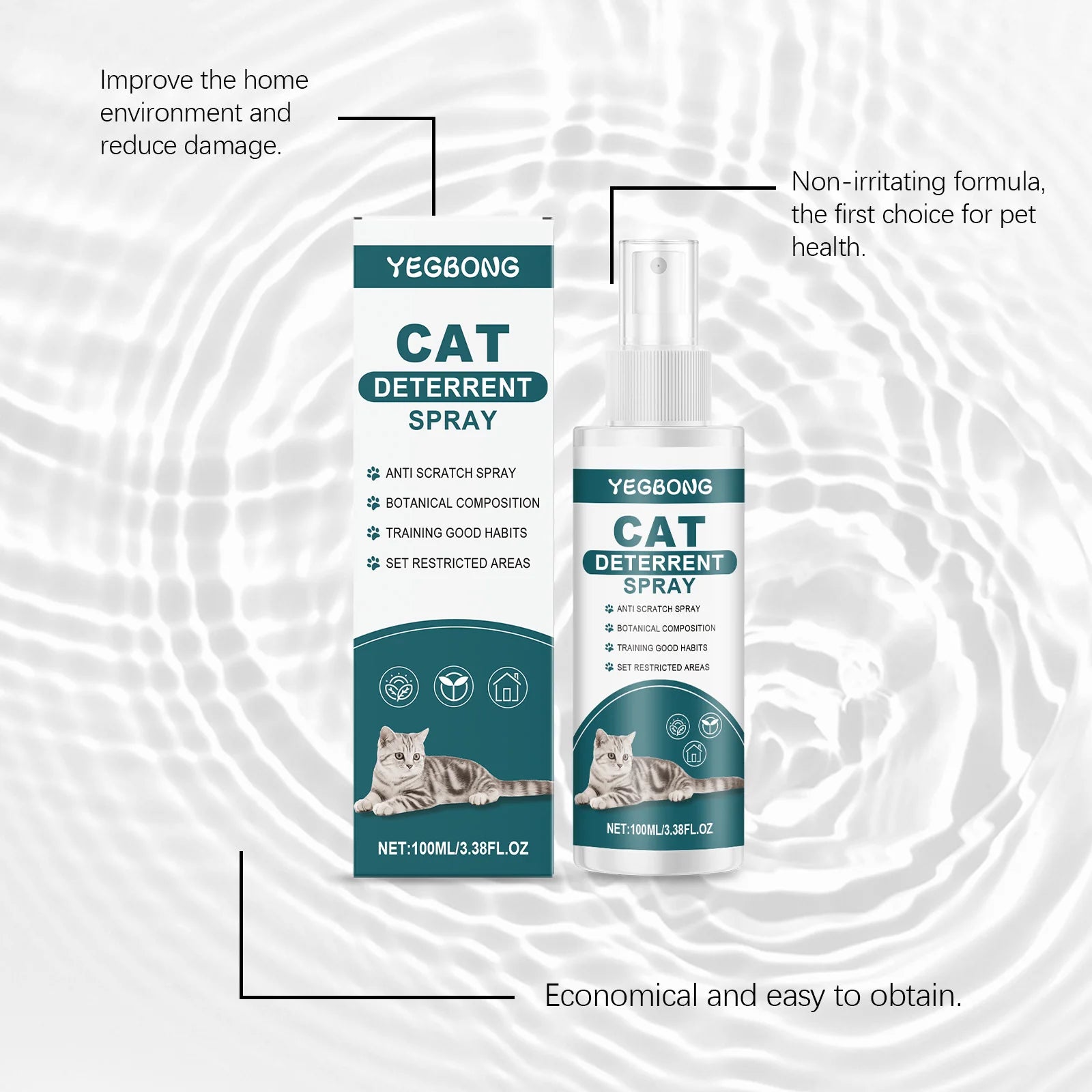 100ml Pet Deterrent Spray for Cats and Dogs Bitter Training Aid to Discourage Chewing and Scratching Safe Indoor Use on Furnitur