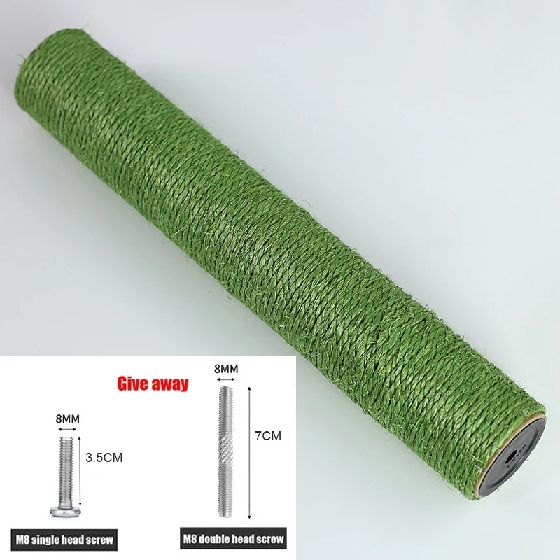 Cat Scratching Post Replacement Sisal Tree Refill Pole with M8 Screw Sisal Scratch Post Replacement Parts and Extension Post
