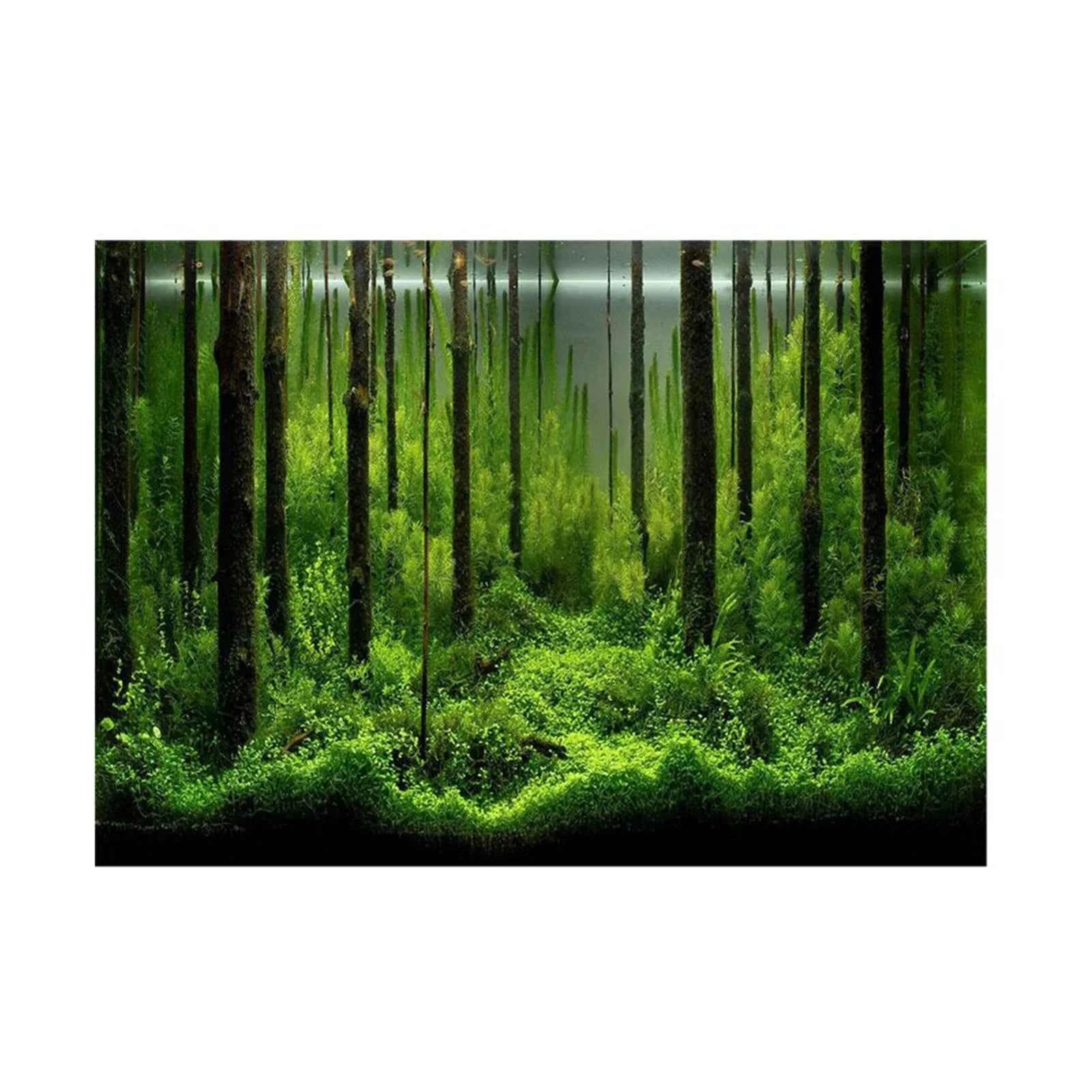PVC Adhesive Underwater Forest Tank Background Poster Backdrop Waterproof Decoration Paper