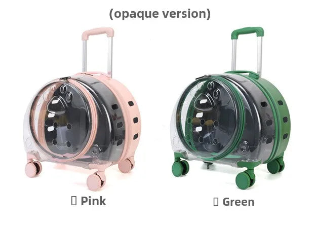 Transparent Pet Travel Carrier Portable Trolley Suitcase for Cats & Small Dogs Durable Pet Transport Case Professional Pet Cart - Play Paws Toys