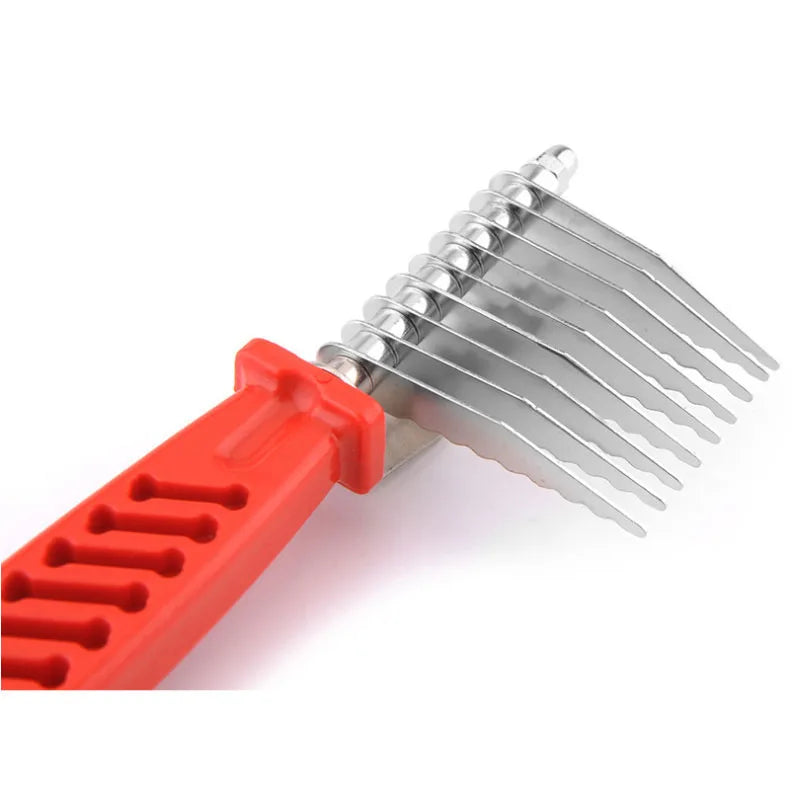 Pet Open Knot Comb Dematting Razor Rake Brush Dog Comb Grooming Tools Removes Knots Matted Fur & Tangles Gently For Dogs & Cats