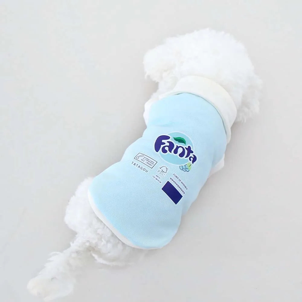 New Spring and Autumn Cat and Dog Pet Universal Cartoon Polo Shirt, Simple Clothes, Fruit Soda, Cute, Western Style, Comfortable