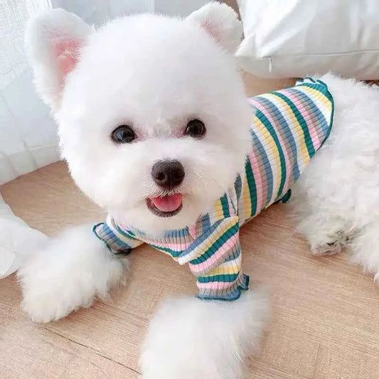 Cotton 100% Cat Dog Vest Summer Pet Clothes Stripe Pullovers for Small Dogs Cats Chihuahua Pomeranian Puppy ropa para perros