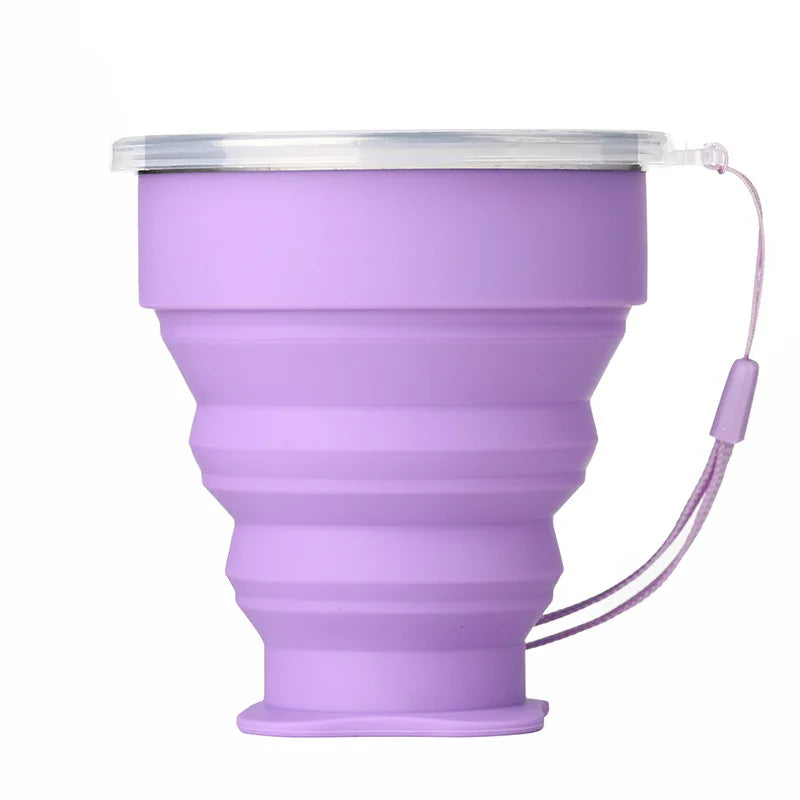 Folding Cups BPA FREE Food Grade Water Cup Travel Silicone Retractable Coloured Portable Outdoor Coffee Handcup