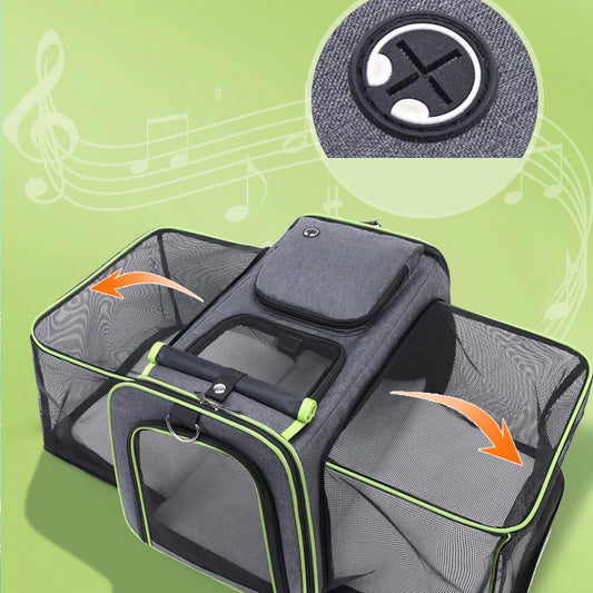 Cat Bag Foldable Large Capacity Cat Outdoor Car Expansion Portable Pet Handbag Breathable Diagonal Cross Bag for Cats and Dogs - Play Paws Toys