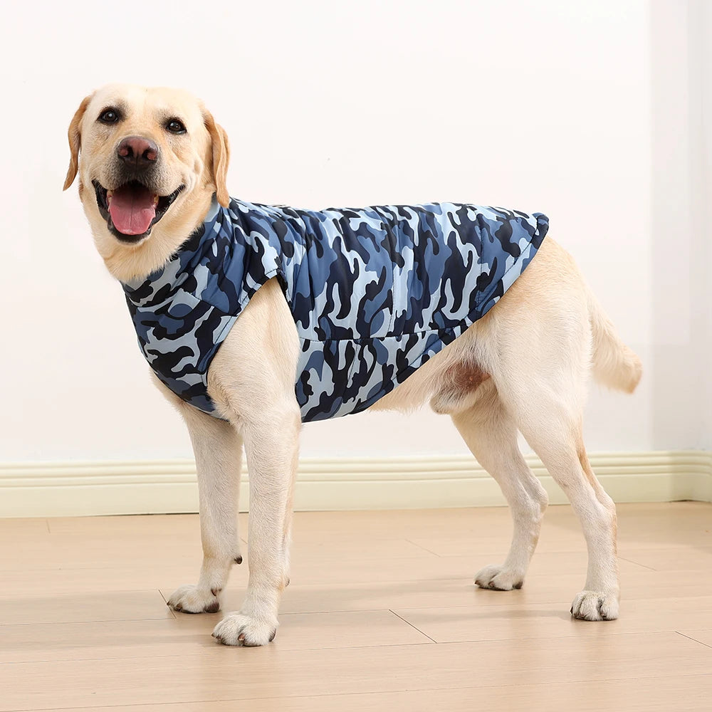 4XL-6XL Large Dog Jacket Clothes Winter Waterproof Coat For Big Dogs Vest Costume Camouflage Print Golden Retriever Pet Overalls