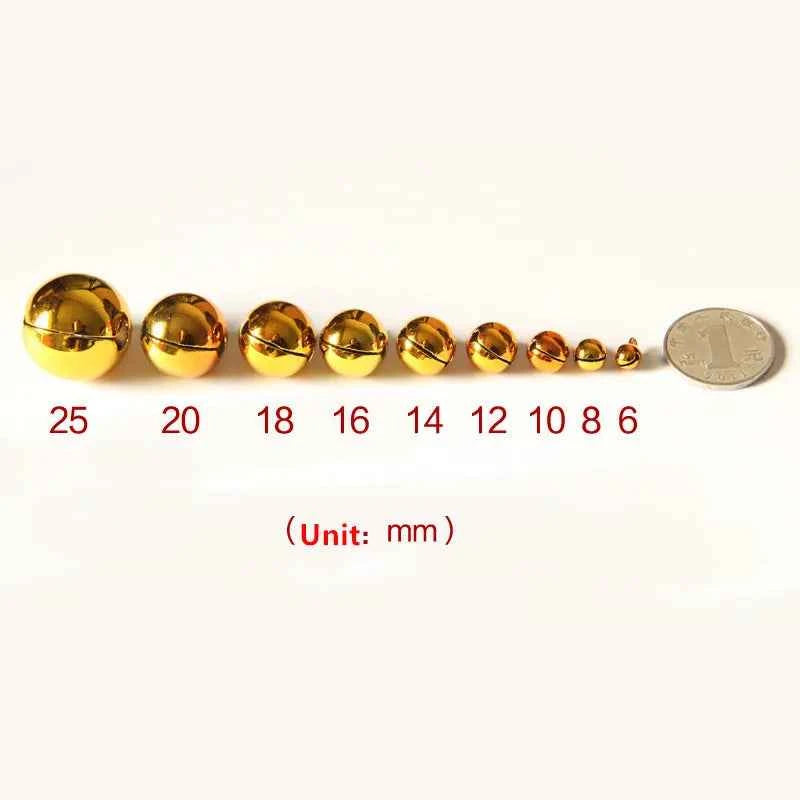 6-25mm Gold/Silver Plated Nickel Copper Jingle Bells Pendants Hanging Christmas Ornaments Decorations Party DIY Craft Accessory