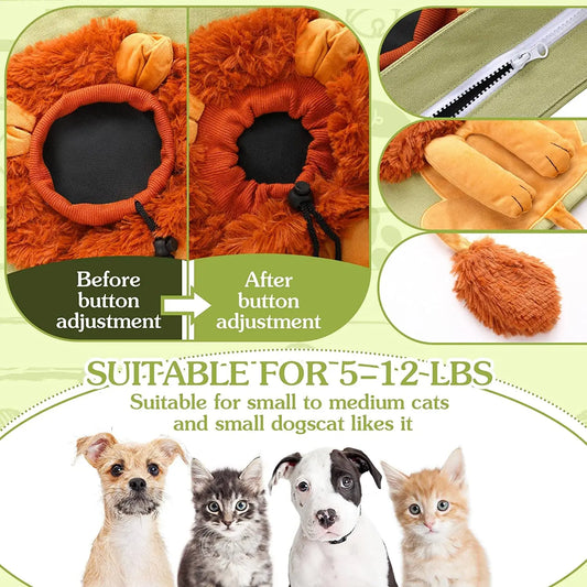 Pet Canvas Shoulder Bag Lion Shaped Carrier For Cat Comfortable Cats Carrying Pouch Handbag Puppy Messenger Bag For Out Travel - Play Paws Toys