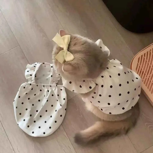 Fashion Dot Pet Dog Dress Sleeveless Summer Clothes Cat Princess Dresses Slim Style Pet Clothes Chihuahua Bichon French Bulldog