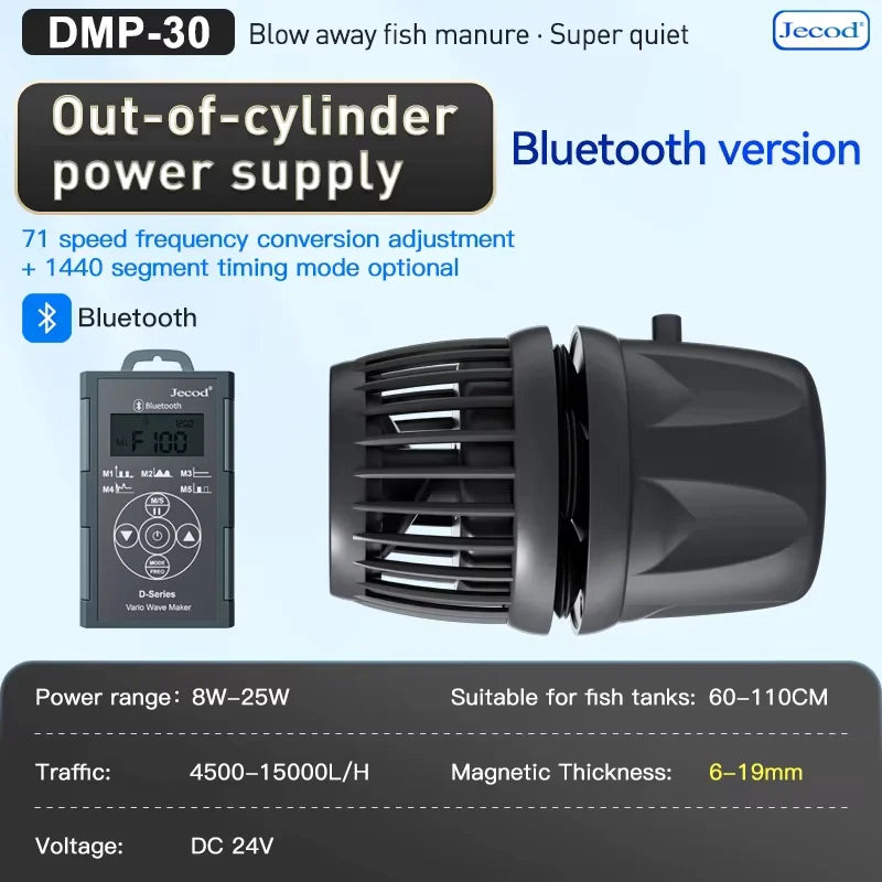 Jebao Jecod New Smart Bluetooth App Control Cordless Freshwater Saltwater Fish Tank DMP-10/20/30/40 Aquarium Wavemaker Pump