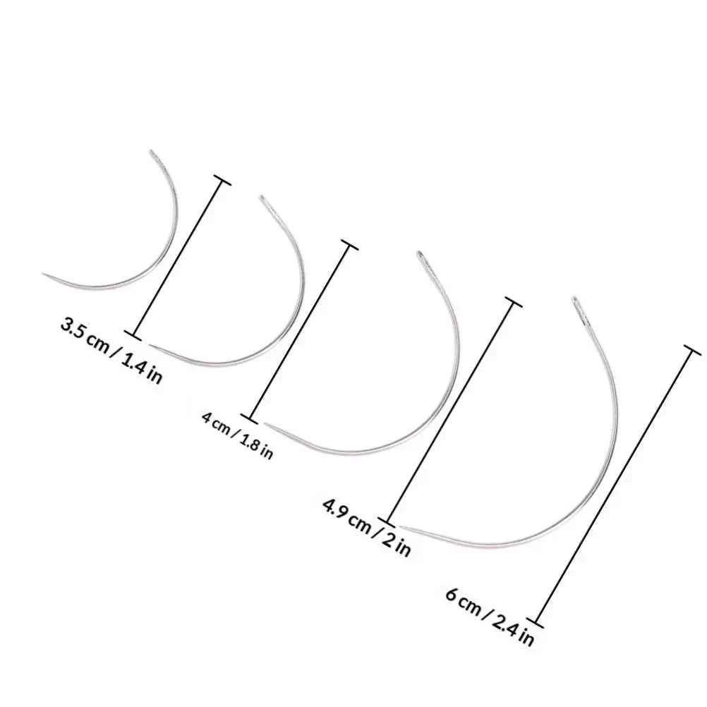 96Pcs Stainless Steel C Type Curved Sewing Needles Big Eye Hand Needles for Craft Sewing Repair Big Eye Needle