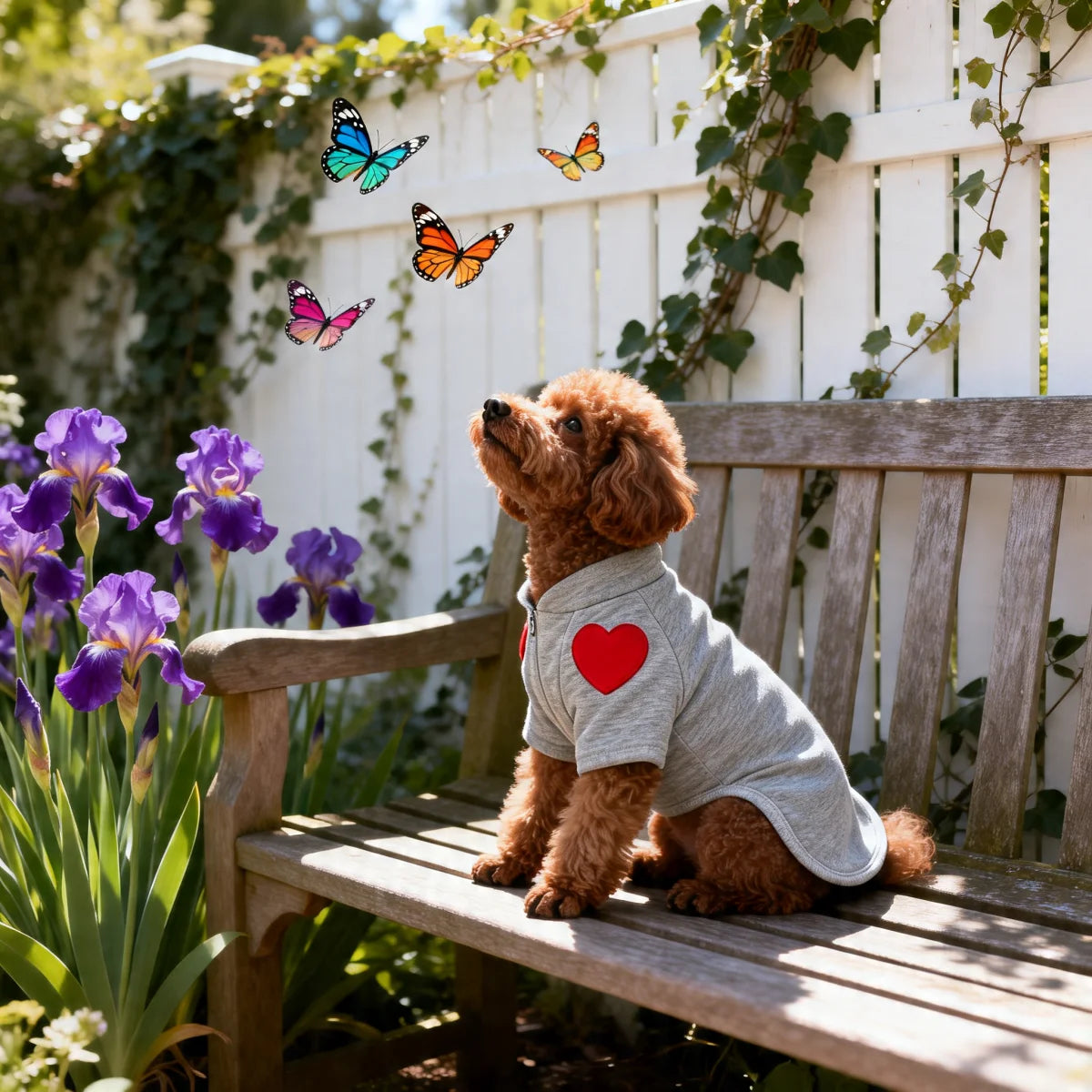 Pet Clothes Love Sweater Pet Dog Cat for Taddy Puppy Medium Dog Heart-shaped Sweatshirt  Puppy Outdoor Clothes