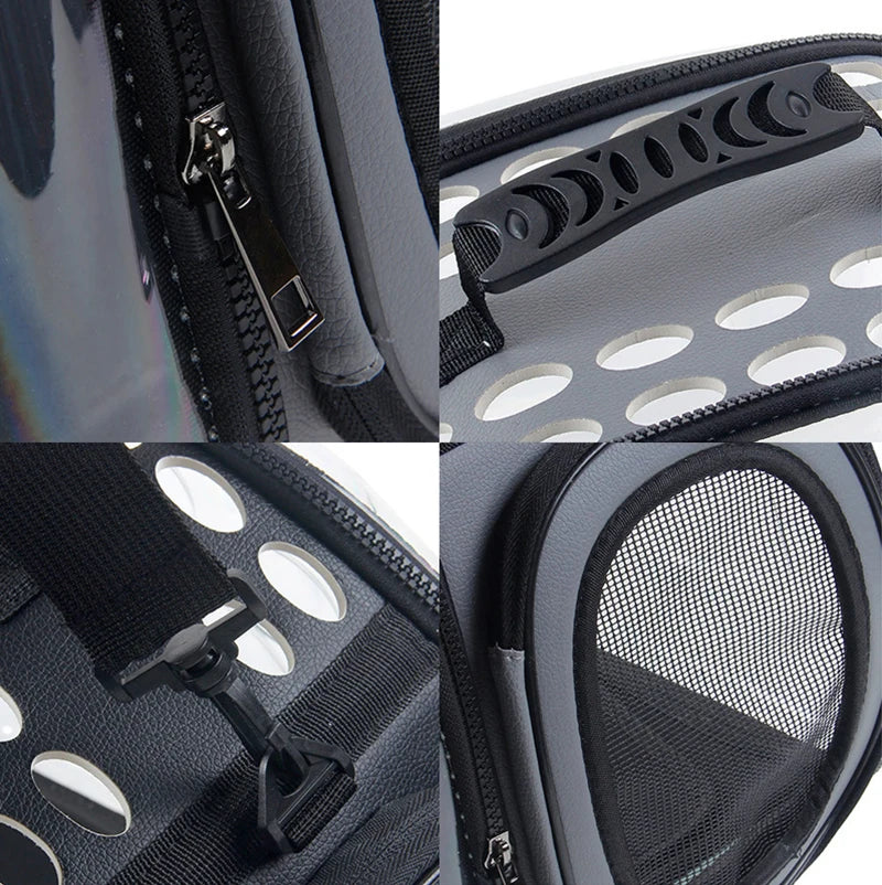 Transparent Foldable Outdoor Pet Travel Carrier Bag Handbag Puppy & Kitten Capsule Transparent Portable Shoulder Strap Bag - Play Paws Toys