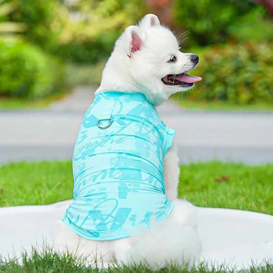 Ice Silk Fabric Dog Vest Cooling Effect Breathable Summer Lightweight Puppy Cat Pet Sleeveless Top Hot Days