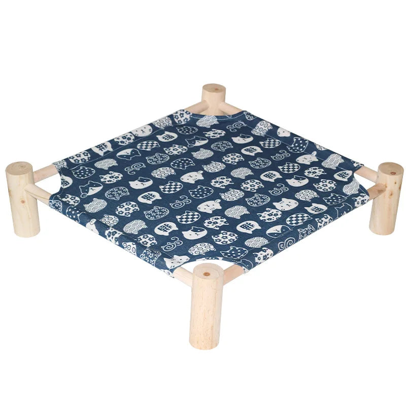 Cat Bed House Outdoor Universal Pet Bed Removable Breathable Pet Hammocks Bed for Cat Small Dog Durable Wood Frame Canvas Beds - Play Paws Toys