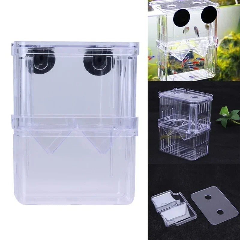 Transparent Fish Aquarium High Clear Breeding Isolation Box Pet Supplies Breeder Tank Double Guppies Hatching Incubator