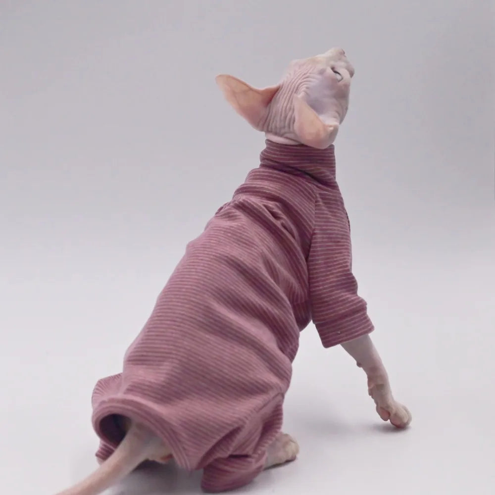 Hairless Cat Clothes Warm and Soft Four-Legged Hoodie for Sphynx Cats for Autumn and Winter for Devon Rex, Cornish - Play Paws Toys