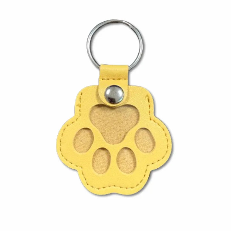 Memorial Leather Pet Hair Storage Bag Cat Paw Keychain Kitten Souvenir Fur Container Pendant Portable Handmade Key Accessories