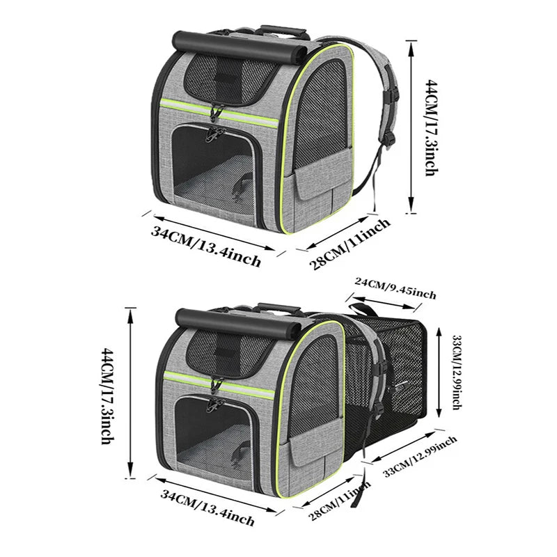 Cat Carrier Backpacks Expandable Cat Backpack with Shade Cover, Breathable Mesh Pet Carrier Backpack Bag for Travel Hiking Campi - Play Paws Toys