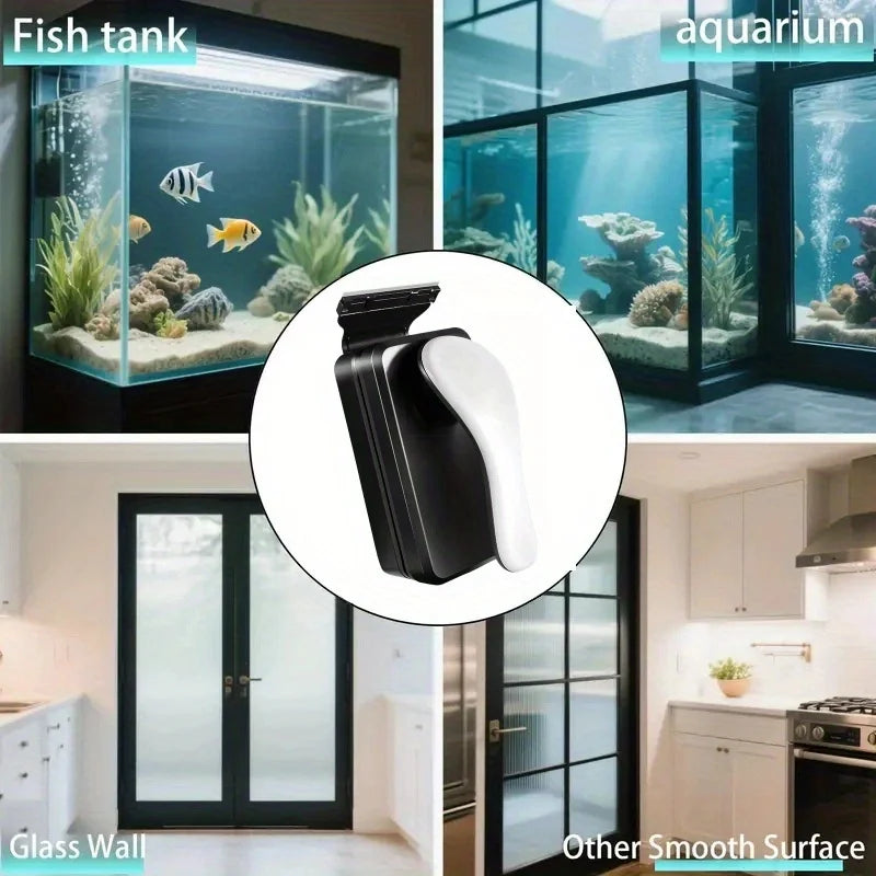 Magnetic Fish Tank Cleaner Magnetic Aquarium Glass Scraper Removable Glass Algae Scraper Scratch Free Non Slip Magnetizing